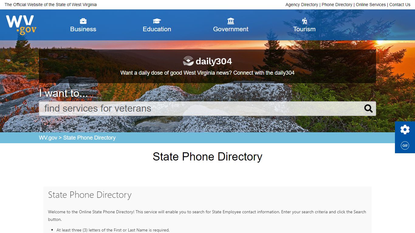 State Phone Directory - State of West Virginia